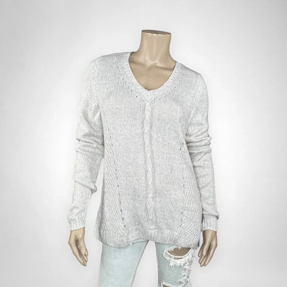 SONOMA Medium Light Gray Knit‎ Sweater Fall Layering